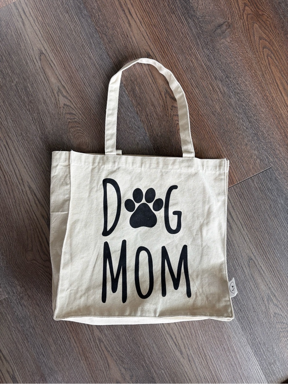 Dog Mom Canvas Tote Bag - Natural